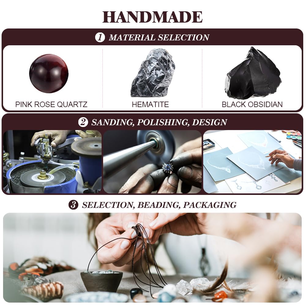 Triple Protection Bracelet - for Protect & Balance - Energy Crystal Handmade Bracelets for Men Women