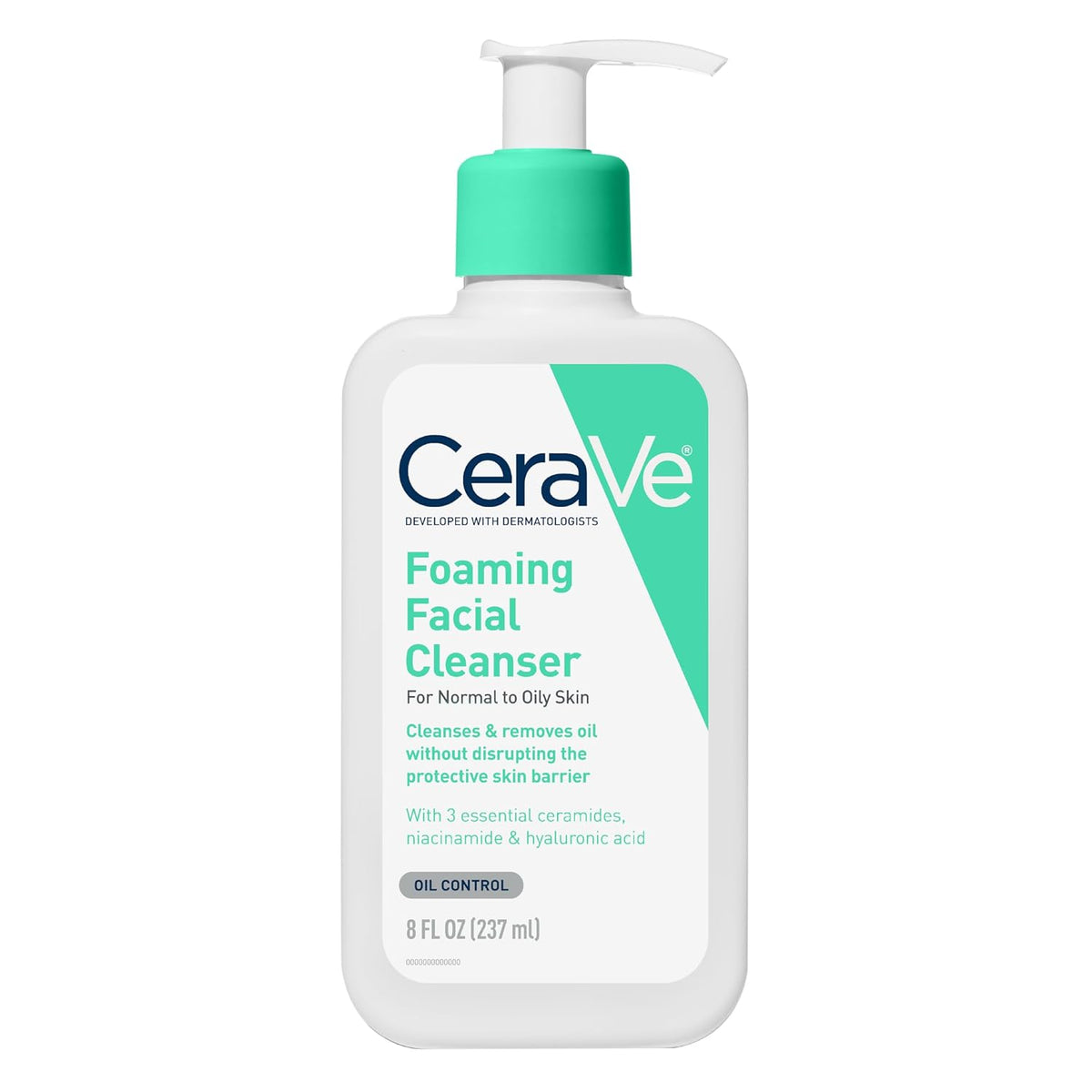 CeraVe Foaming Facial Cleanser, Gentle Cleanser for Oily Skin, 8oz
