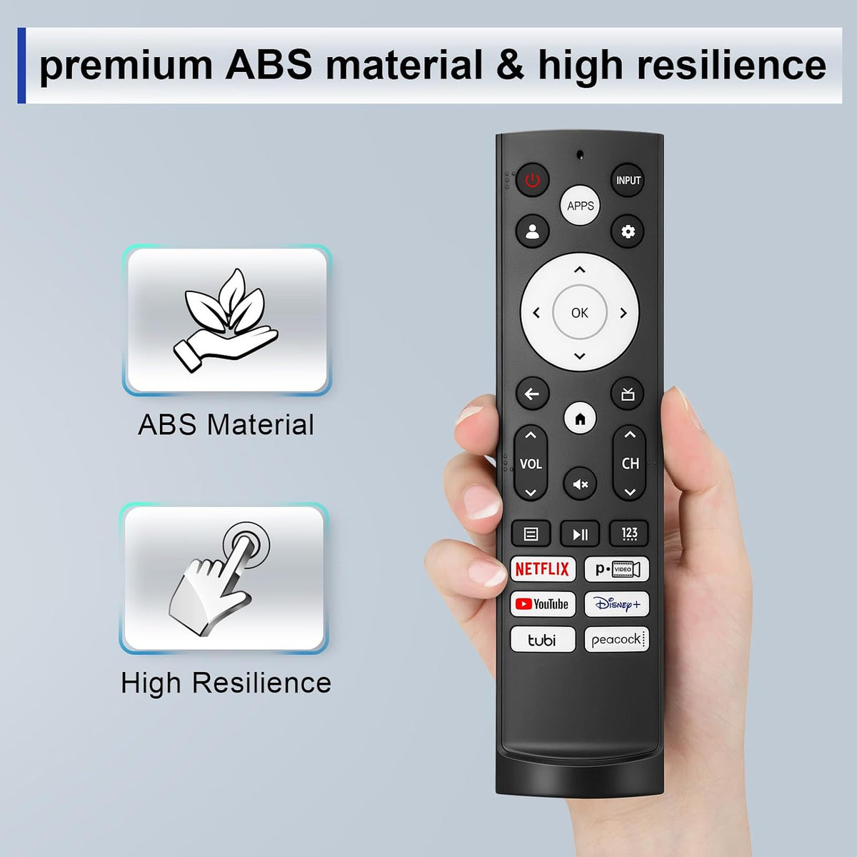 Replacement Remote Control for Hisense Smart Google TV，for Hisense UHD 4K ULED Google TVs