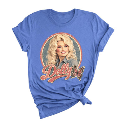 Dolly Legend Parton Shirt for Women, Memorial Butterfly Retro Country Music Tee