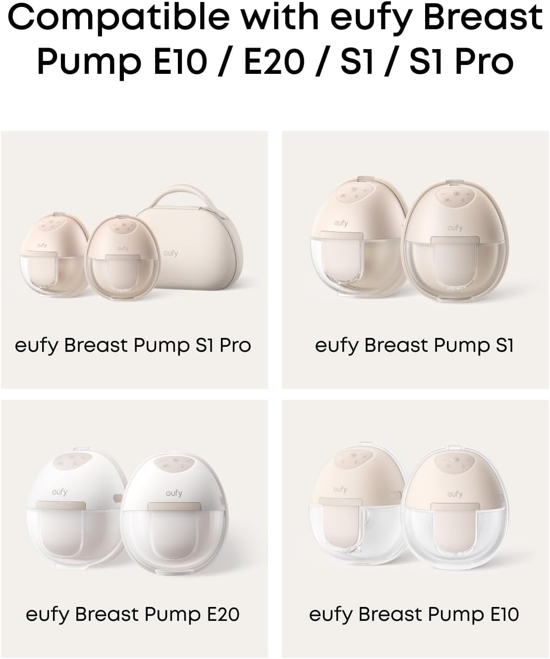 eufy Breast Pump E10/E20/S1/S1 Pro, Duckbill Valves (4-Pack)