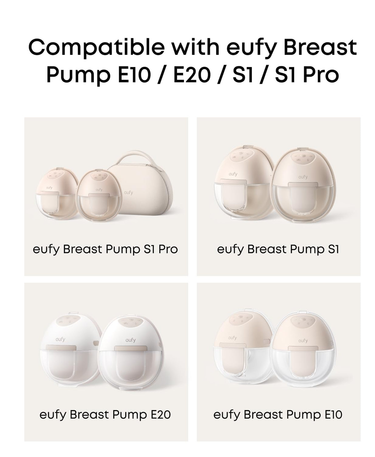 eufy Breast Pump E10/E20/S1/S1 Pro, Duckbill Valves (4-Pack)
