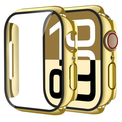 Smiling 2 Pack Case Compatible with Apple Watch Series 9 (2023)/Series 8 /Series 7 45mm with Tempered Glass Screen Protector, Hard PC Case Overall Protective Cover- Starlight