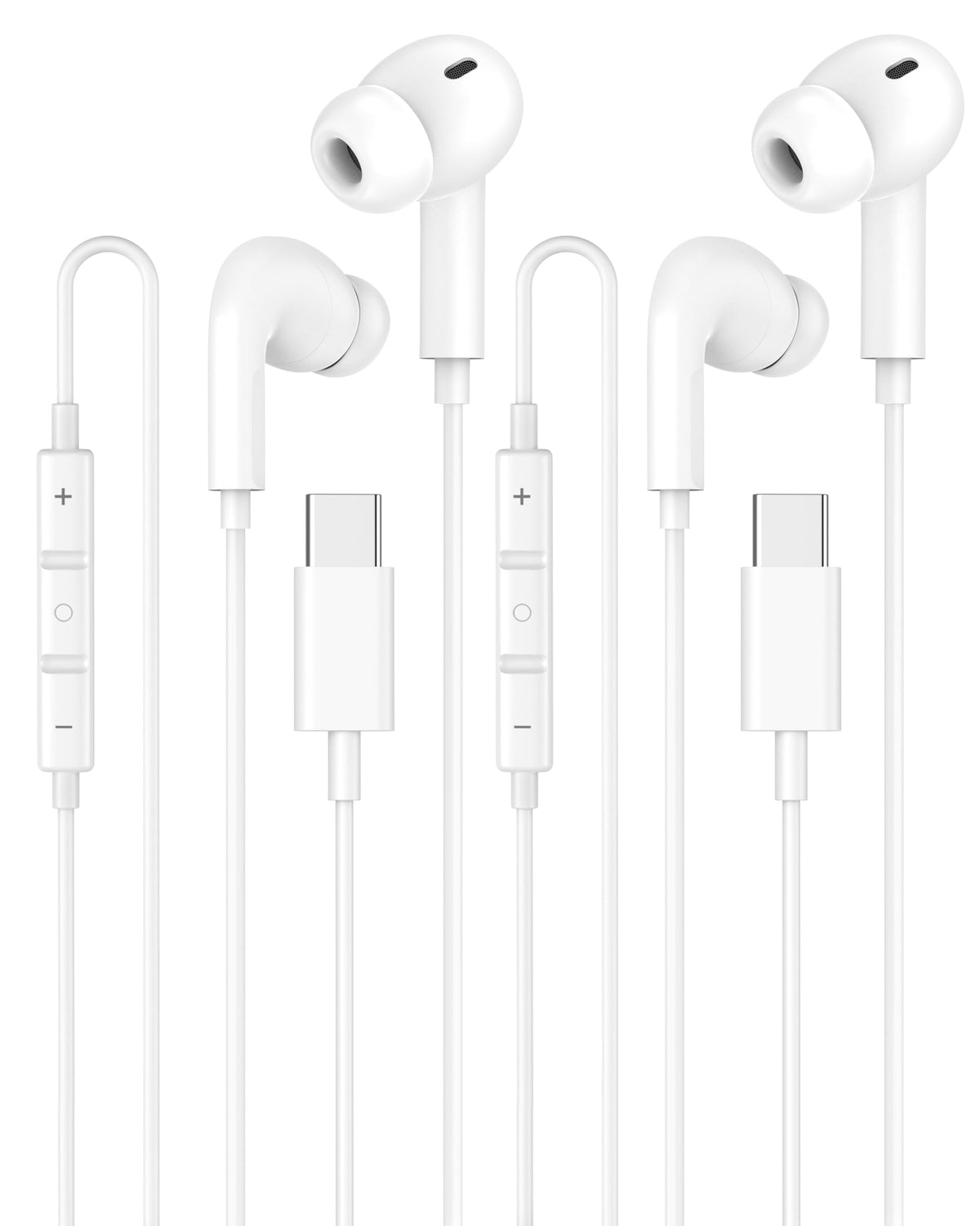 2 Pack Apple MFi Certified Wired Earbuds for iPhone, Lightning Headphones