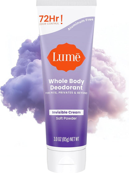 Lume Whole Body Deodorant - Cream Tube - 3 oz, 2 pk (Soft Powder)