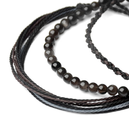 Mezcla Vida Handmade Natural Stone Beaded Healing Bracelet Gift for Men Adjustable Rope String Bracelet