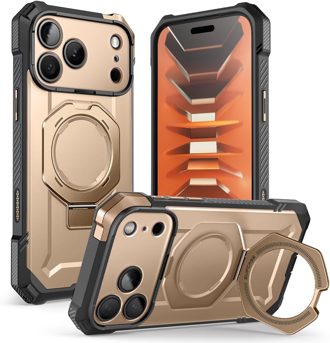 SUPCASE for iPhone 17 Case with Stand & Camera Control Button, Black