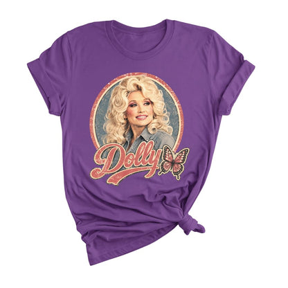 Dolly Legend Parton Shirt for Women, Memorial Butterfly Retro Country Music Tee