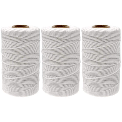 jijAcraft 50M White Cotton String: 2MM Cooking String for DIY Crafts