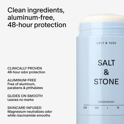 Salt & Stone Aluminum-Free Deodorant, Women & Men Santal & Vetiver 2.6 oz