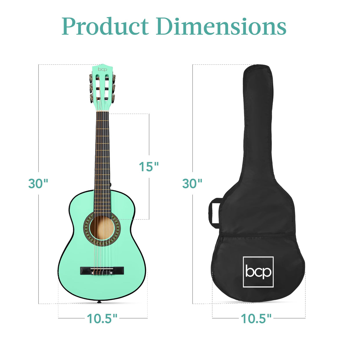 Best Choice Products 30in Kids Acoustic Guitar, All-in-One Beginner Starter Kit w/Strap, Case, Extra Strings, Rosette Inlay - Pink