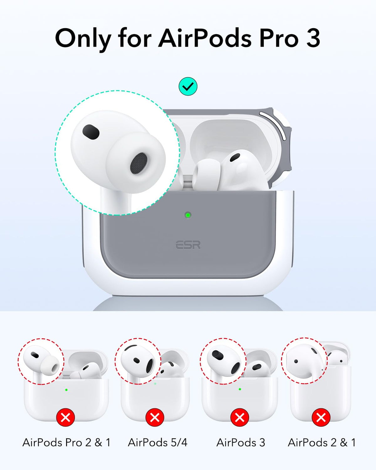 ESR for AirPods Pro 2 Case, Compatible with MagSafe, White