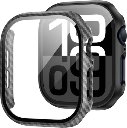 JZK Screen Protector Case for Apple Watch Series 11/10 42mm,Carbon Fibre