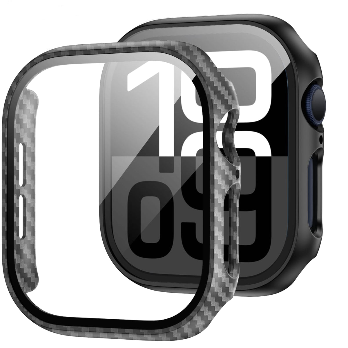 JZK Screen Protector Case for Apple Watch Series 11/10 42mm,Carbon Fibre