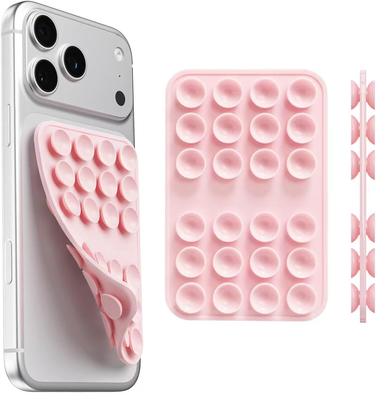 Upgraded Double Sided Silicone Suction Phone Case Detachable Mount, White