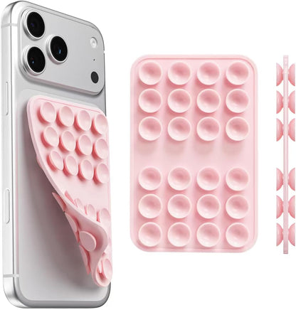 Upgraded Double Sided Silicone Suction Phone Case Detachable Mount, White