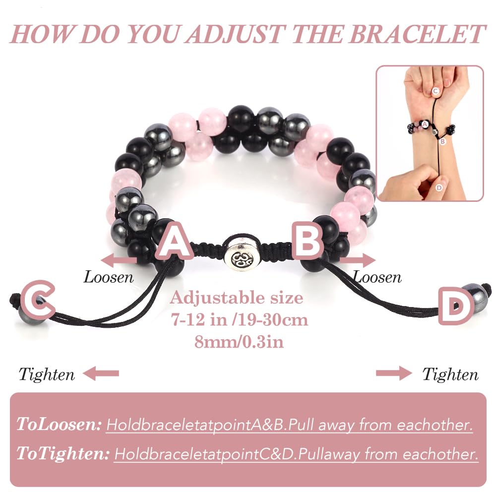 Triple Protection Bracelet - for Protect & Balance - Energy Crystal Handmade Bracelets for Men Women