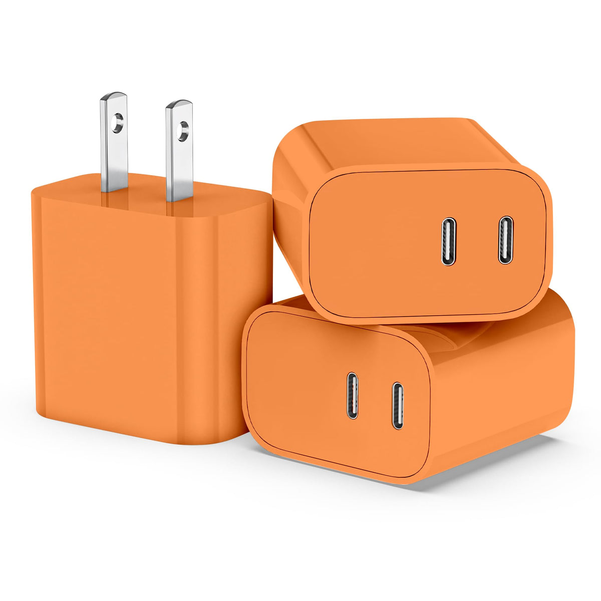 USB C Charger Block 3 Pack, Dual Port 20W Fast Wall Plug