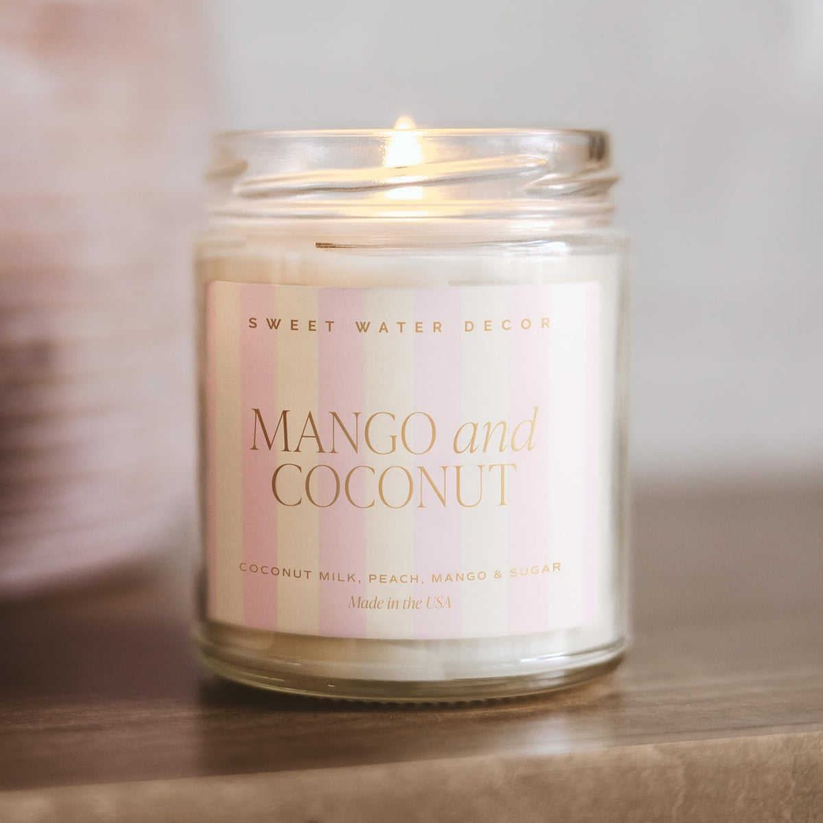 Sweet Water Decor Cashmere & Vanilla Soy Wax Candle, 9oz Clear Glass Jar
