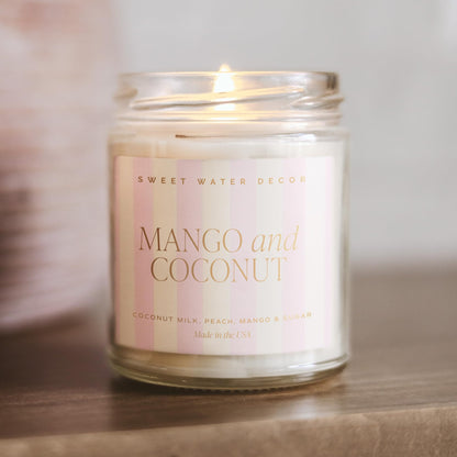 Sweet Water Decor Cashmere & Vanilla Soy Wax Candle, 9oz Clear Glass Jar