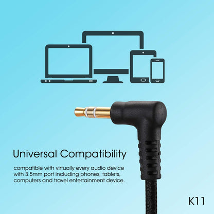 noot products K11 Kids Headphones with Wired Cord 3.5mm Jack Navy/Teal