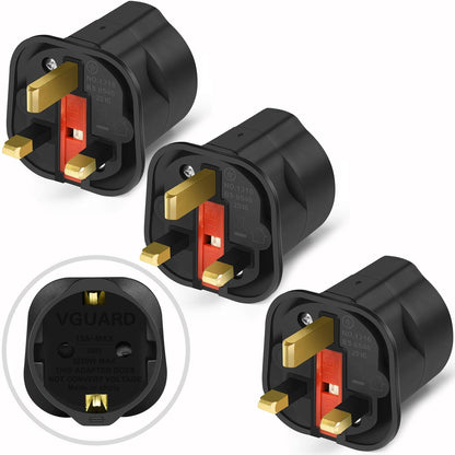 VGUARD European to UK Plug Adaptor, BS8546 Certified EU to UK Adapter