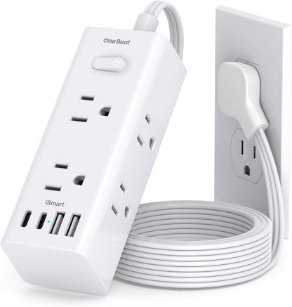 One Beat 5Ft Extension Cord with Multiple Outlets,Flat Plug Power Strip