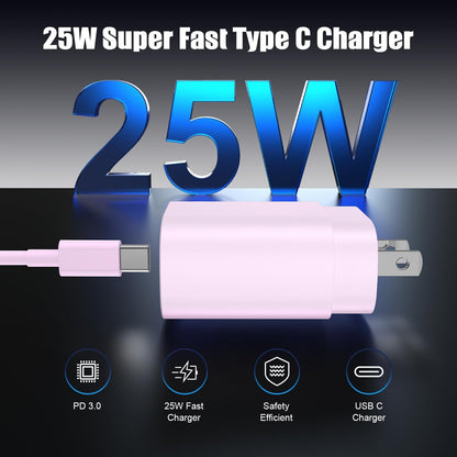 Type C Charger Fast Charging,4Pack 25W Super USB C Fast Charger Block