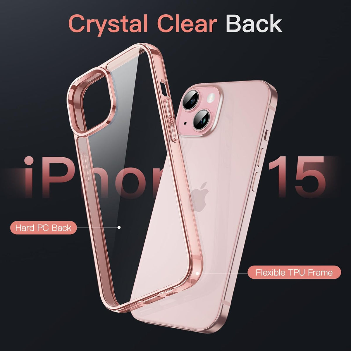 JETech Case for iPhone 15, Anti-Yellowing, Green