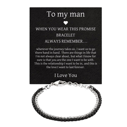 Galis Mens Bracelet - Stainless Steel, Non Tarnish Rope Chain Bracelets, Stylish Fathers Day Gift for Dad, Husband, Boyfriend.