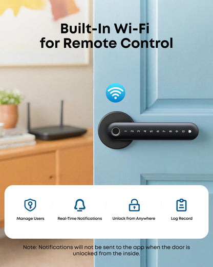 eufy Security Smart Lock FamiLock C32, Fingerprint Keyless Lock with Handle