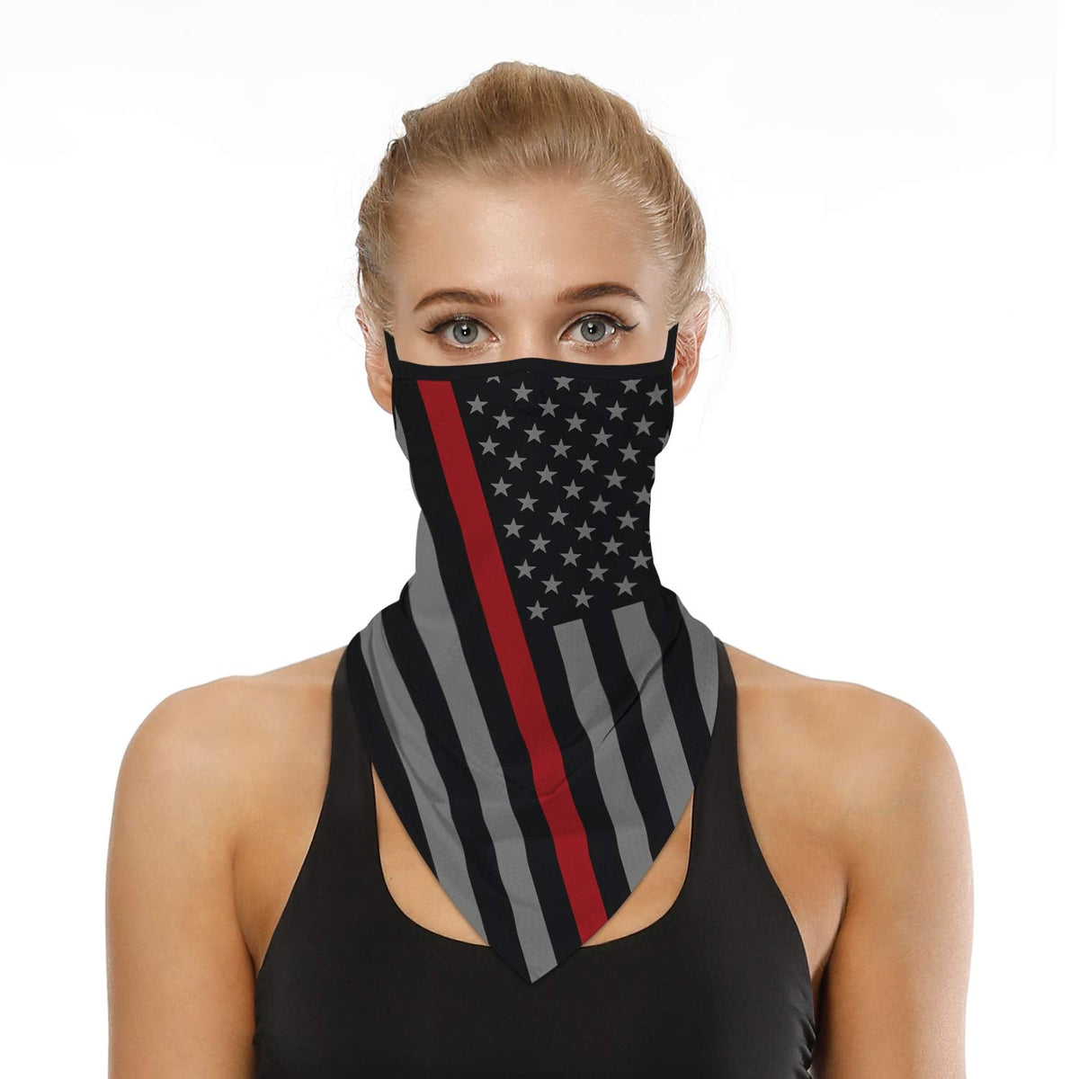 YAYOUREL Neck Gaiter Face Mask Bandanas for Men Women UV Face Scarf Cover Ear Loop Hole Facemask for Fishing Running Cycling