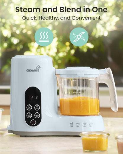 Grownsy Baby Food Maker, Steamer & Blender Baby Food Processor, Dark Grey