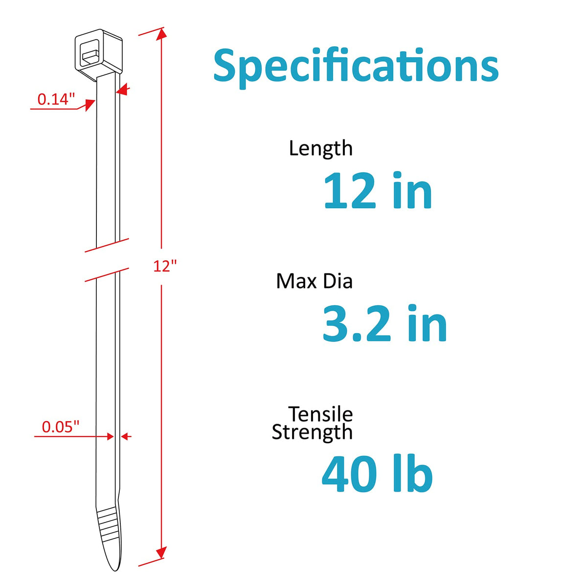 Zip Ties 4 inch (200 Pack), Small Zip Ties with 18 lb Tensile Strength, Black, by Tantti Supply