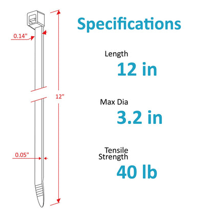 Zip Ties 4 inch (200 Pack), Small Zip Ties with 18 lb Tensile Strength, Black, by Tantti Supply