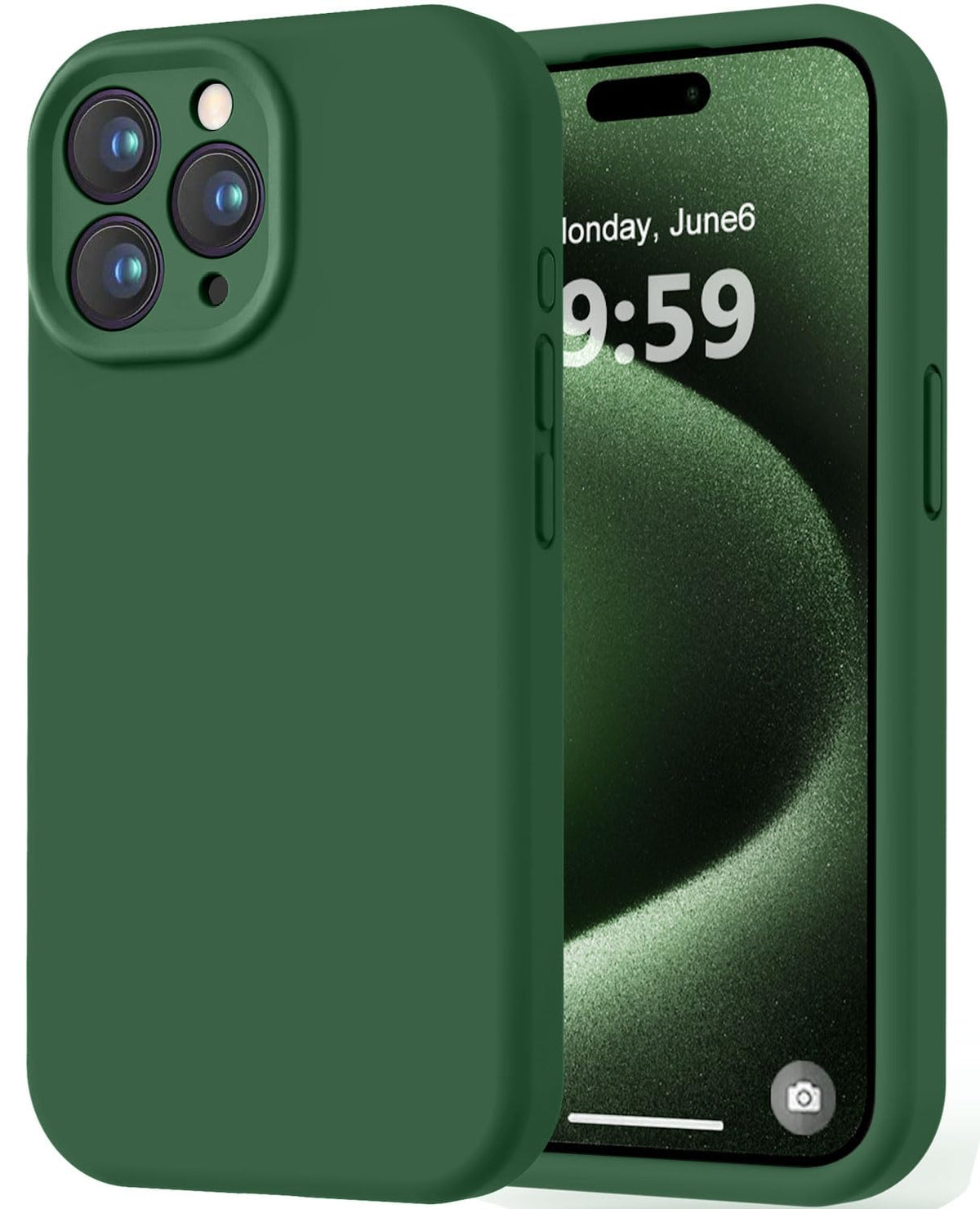 LOVE 3000 Designed for iPhone 16 Case, Premium Silicone with [Soft Anti-Scratch Microfiber Lining] Shockproof Protective Phone Case for Men Women Girls 6.1", Black