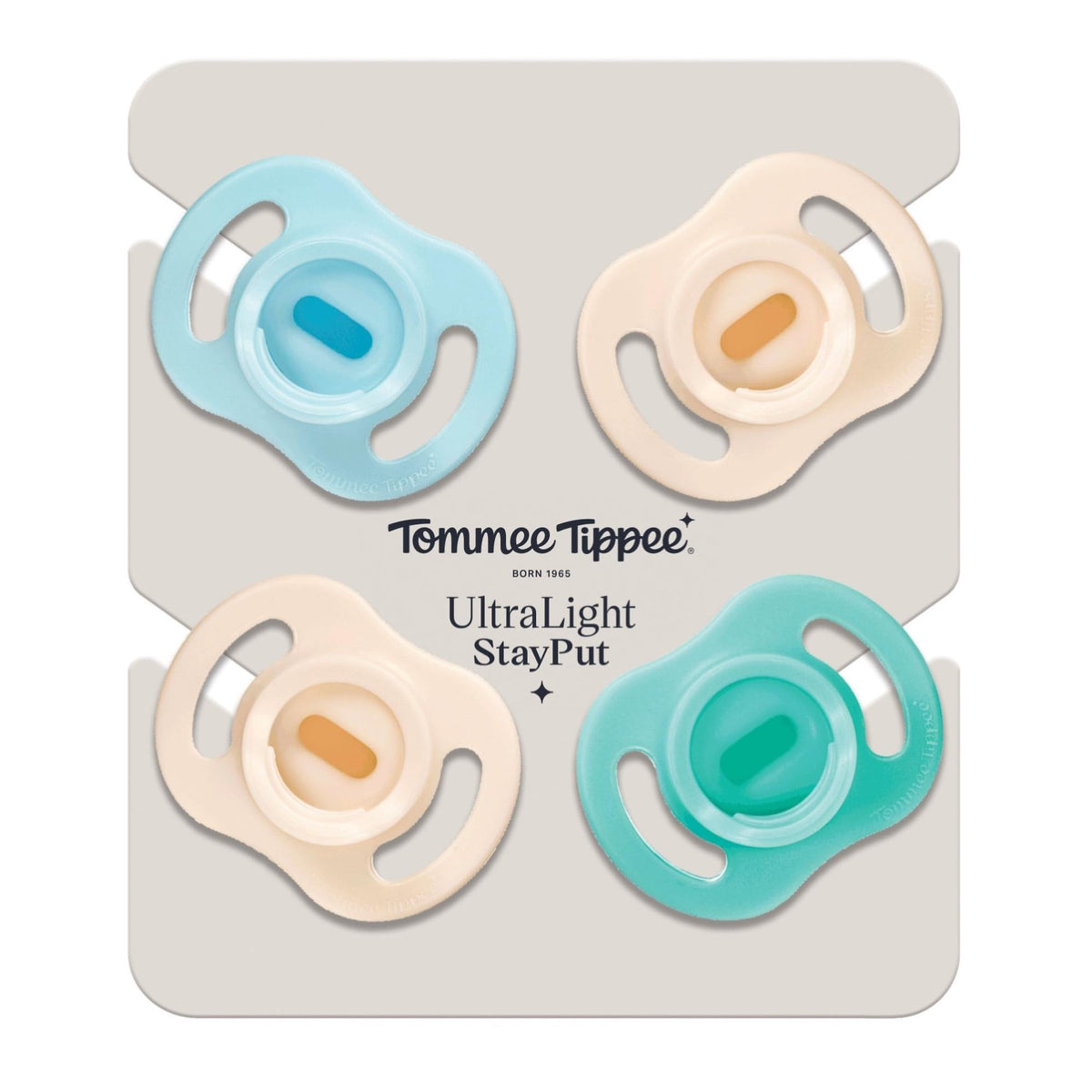 Tommee Tippee Ultra-Light StayPut Pacifier, 0-6m, 4 Count