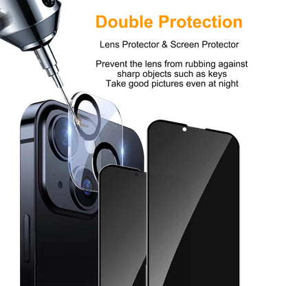 PEHAEL for iPhone 18 Pro Privacy Screen Protector+Camera Lens Protector