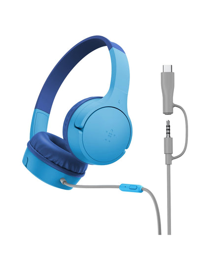 Belkin SoundForm Mini Kids Headphones, Wireless&Wired, 30H Playime, School