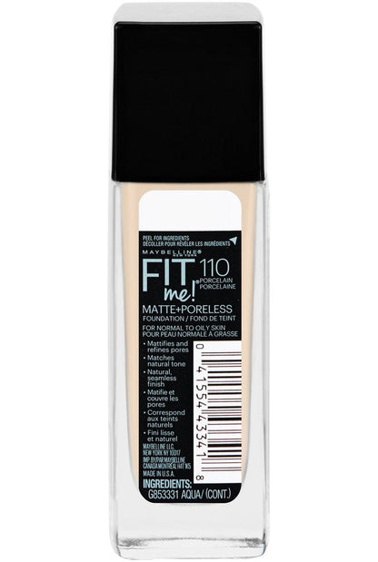 Maybelline Fit Me Matte + Poreless Liquid Oil-Free Foundation Makeup, Sun Beige, 1 Count (Packaging May Vary)