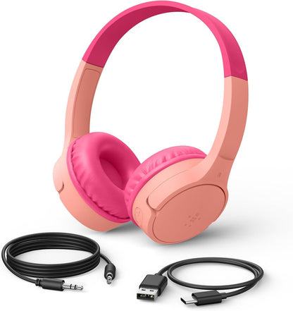 Belkin SoundForm Mini Kids Headphones, Wireless&Wired, 30H Playime, School