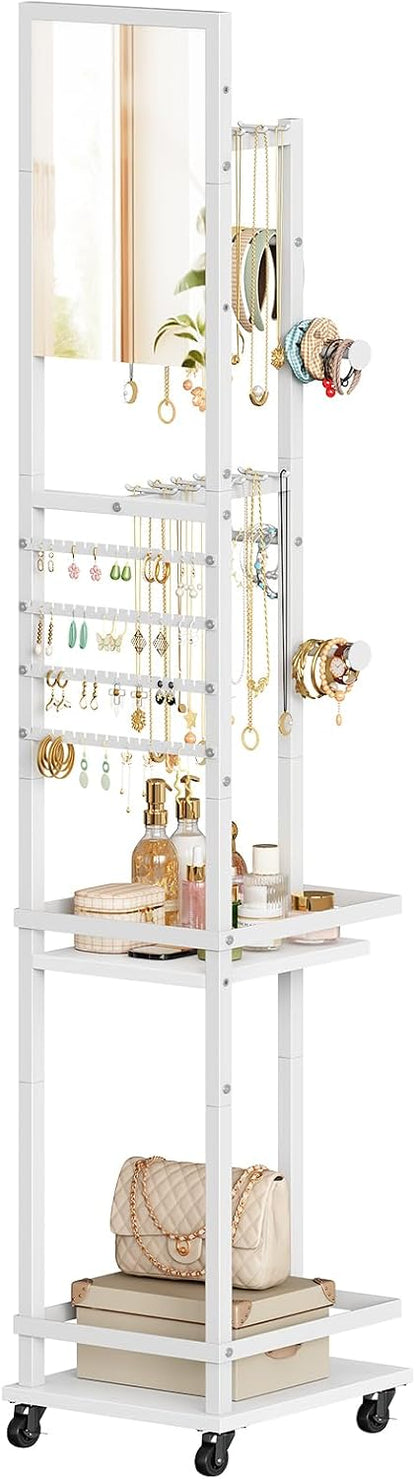 HOOBRO Jewelry Organizer Stand, 360° Swivel Jewelry Storage Organizer