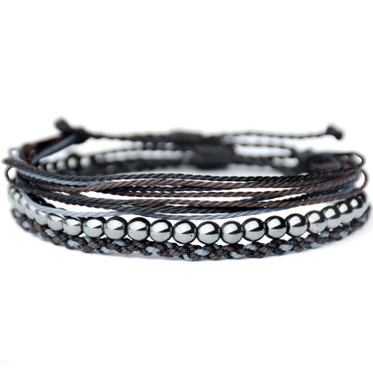 Mezcla Vida Handmade Natural Stone Beaded Healing Bracelet Gift for Men Adjustable Rope String Bracelet