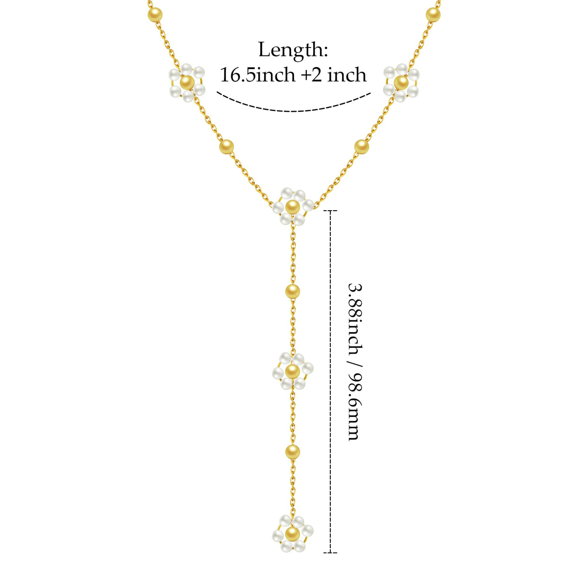SmileBelle Pearl Necklaces for Women, 18K Gold Choker