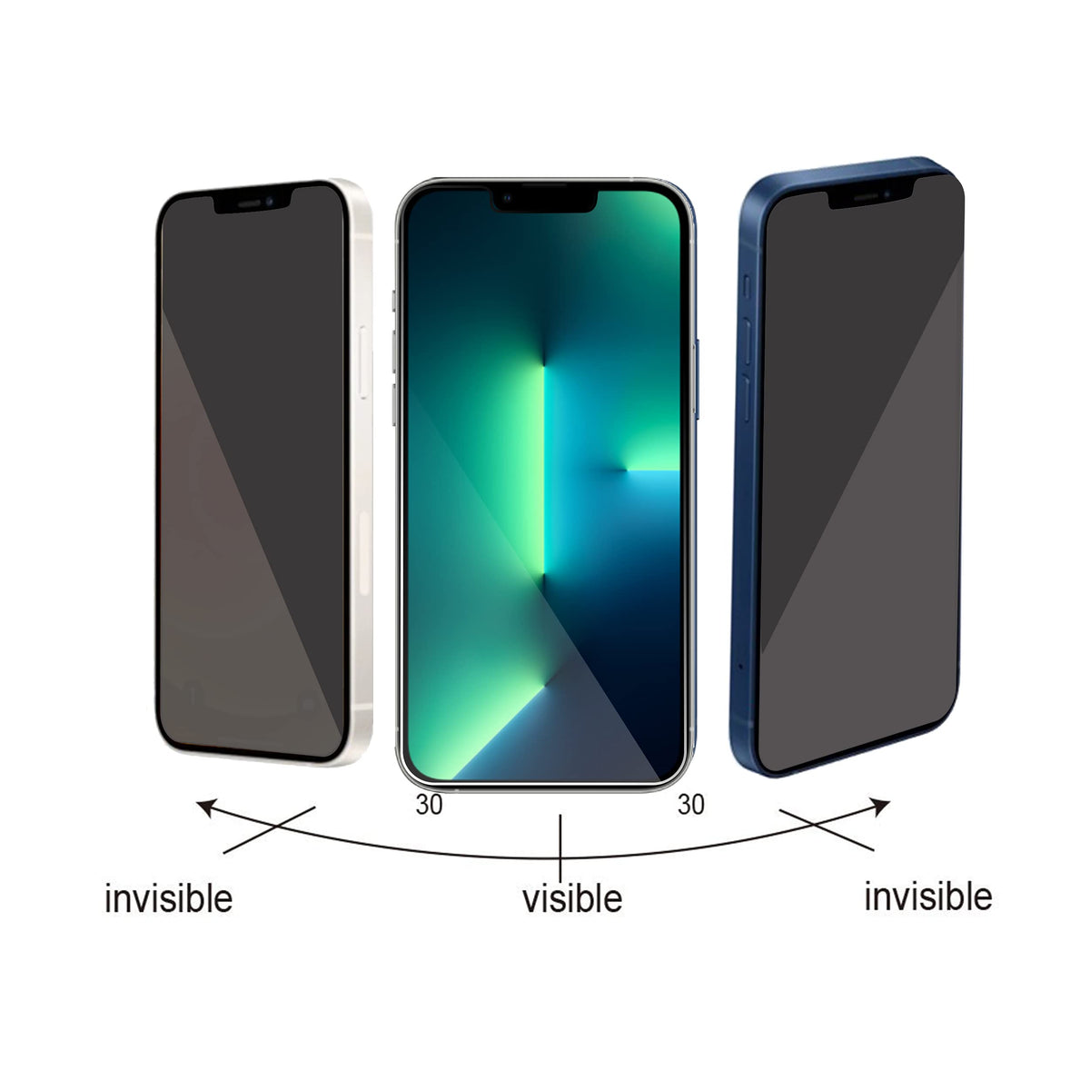 Ailun 3 Pack Privacy Screen Protector for iPhone 17 Pro Max, Tempered Glass