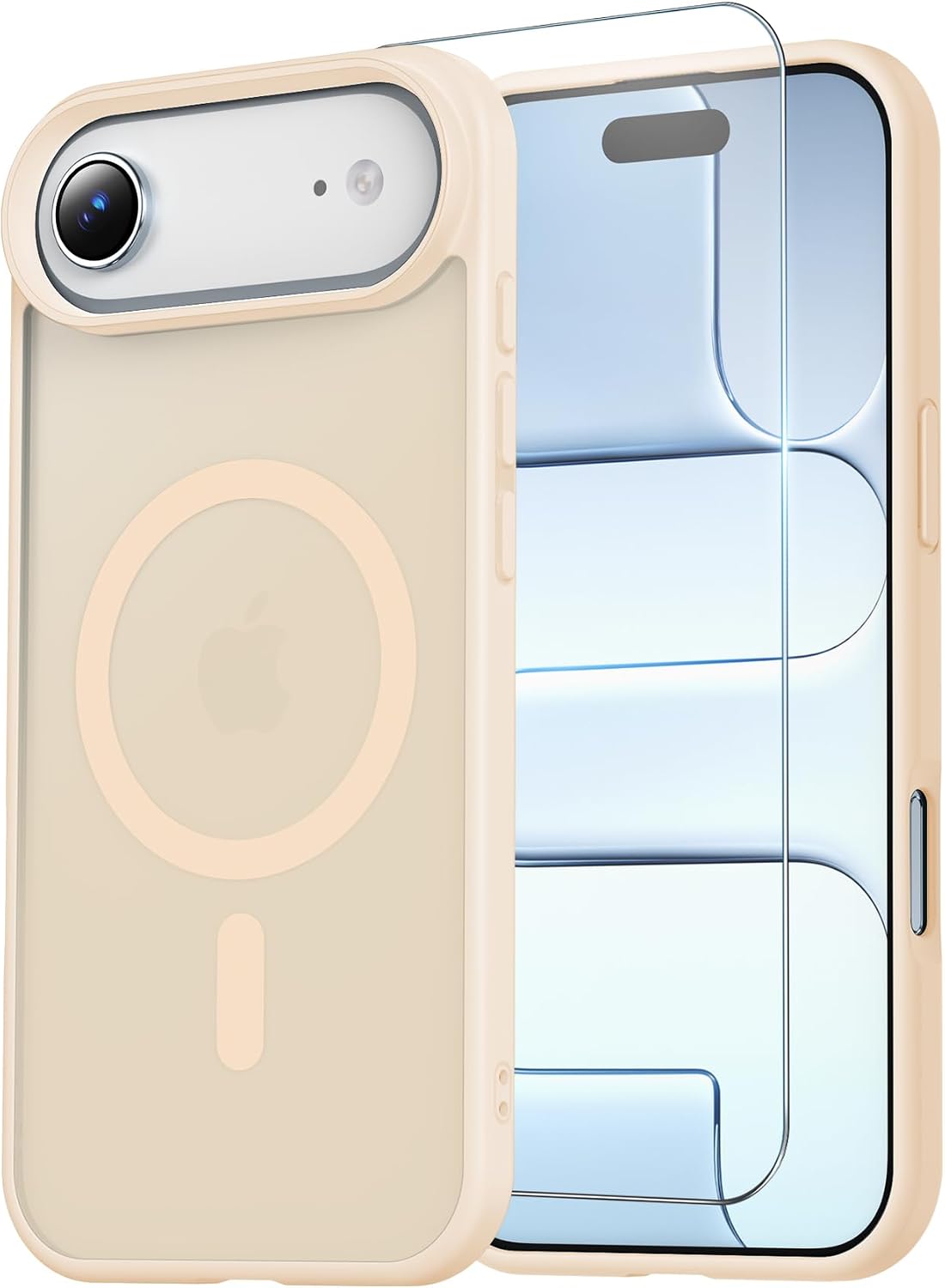 Temdan for iPhone AIR Case with Screen Protector Beige