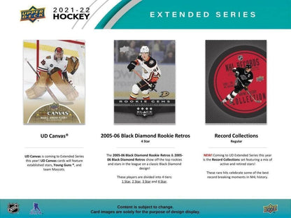 2021 2022 Upper Deck Hockey EXTENDED Series Factory Sealed Unopened Blaster Box of Packs Possible Young Guns Rookies and Jerseys