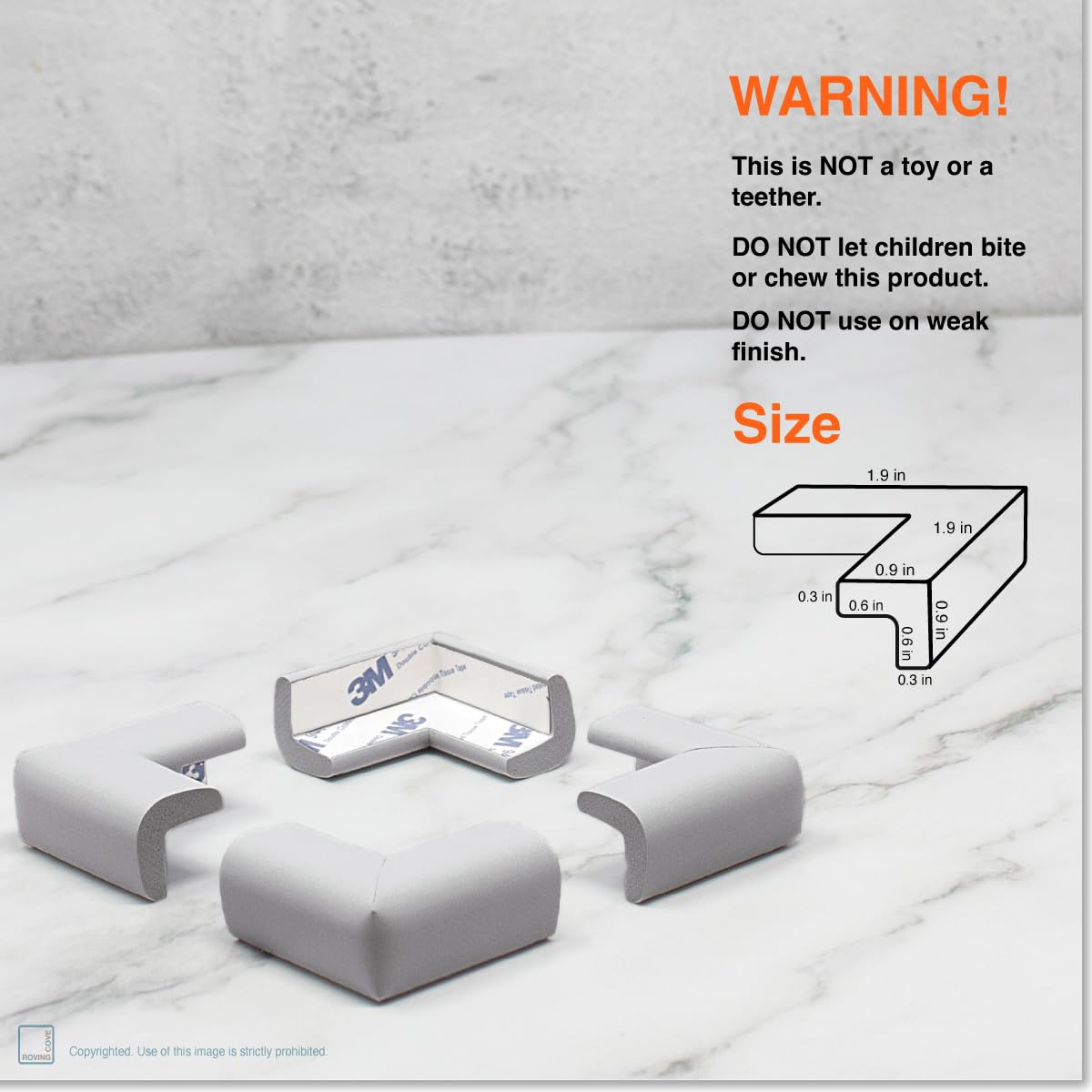 Roving Cove Baby Proof Corner Edge Protector, Small 15ft Edge 4 Corners
