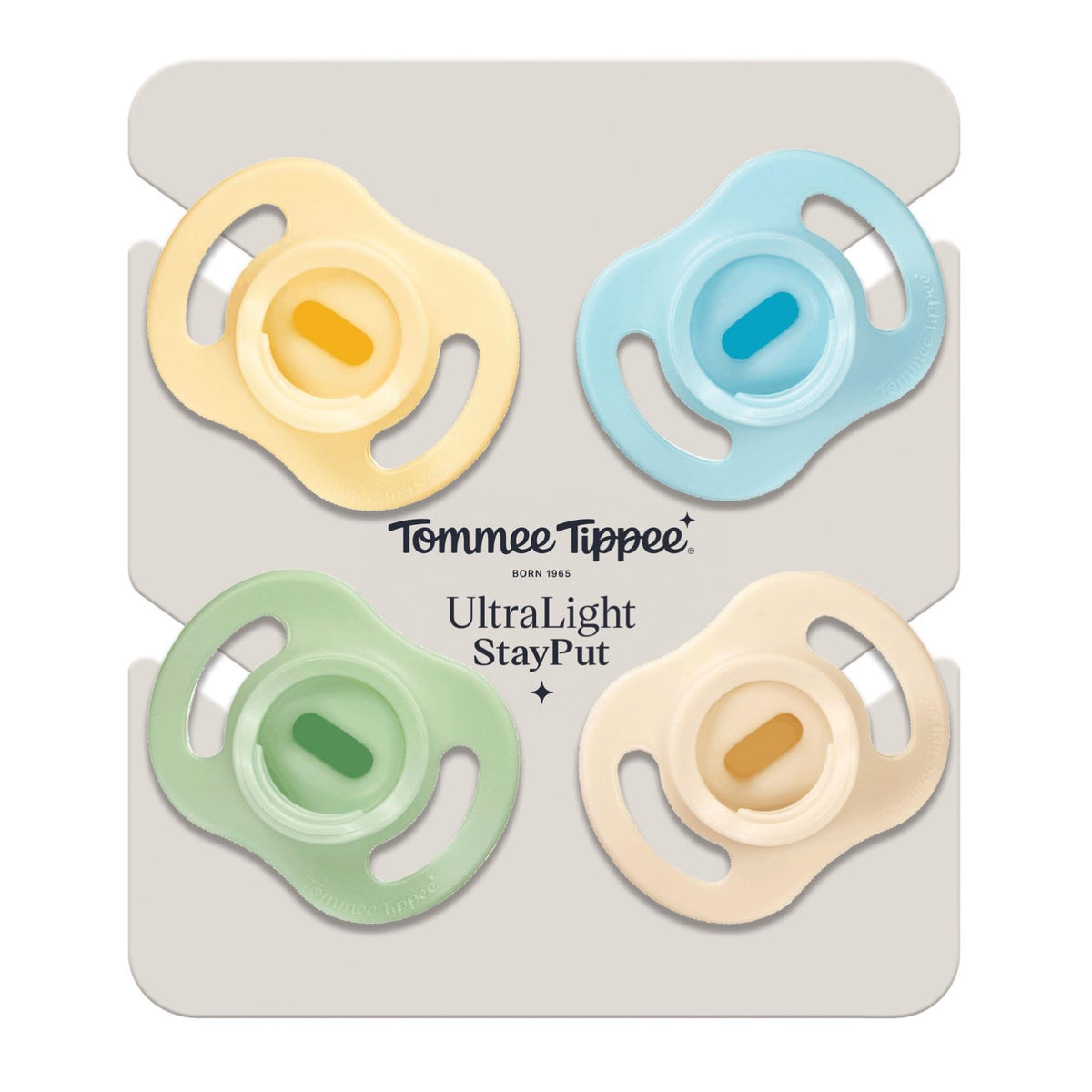 Tommee Tippee Ultra-Light StayPut Pacifier, 0-6m, 4 Count