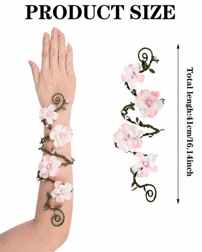FRESHME Renaissance Fairy Floral Arm Wrap - 1 PC Elf Bracelet Forest Mother Nature Costume Renfaire Cosplay Fairy Accessories